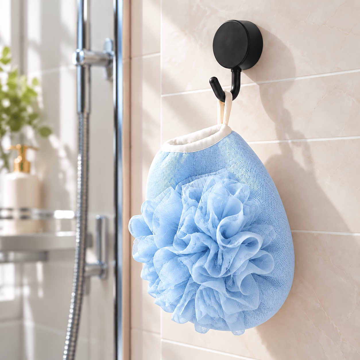 2pcs Bath Scrub Care Set with Bath Flower and Hook